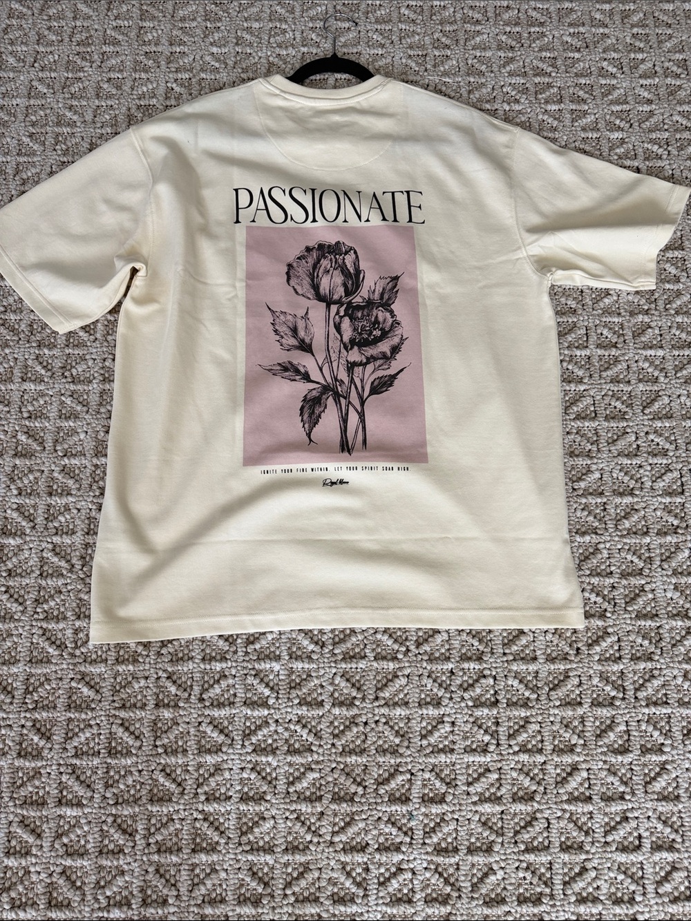 D&F Cream Short Sleeve Tee with Center Logo